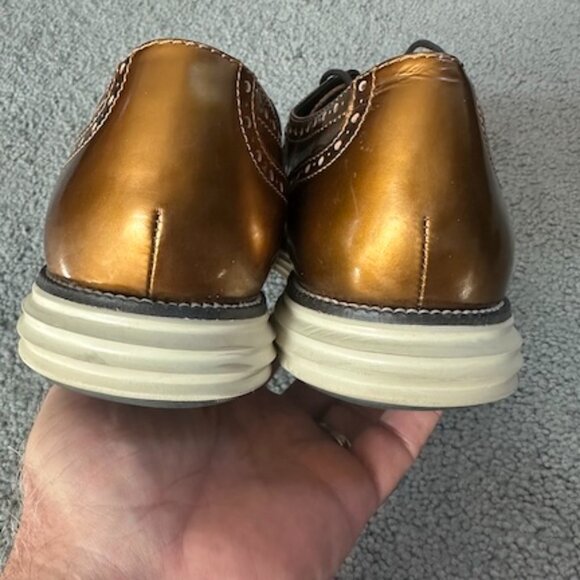 Cole Haan Øriginal Grand Wingtip Oxford shoes - Metallic Bronze Patent - Sz. 12 - Picture 9 of 9